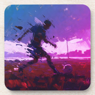 "Art of Football" (Style 3) Oil Painting Coaster