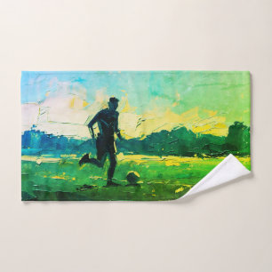 "Art of Football" (Style 4) Oil Painting Hand Towel