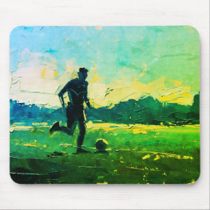 "Art of Football" (Style 4) Oil Painting Mouse Pad