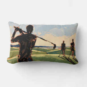 Art of Golf (#1) oil painting Lumbar Cushion