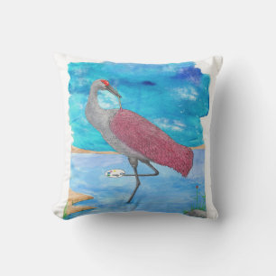 Art Of Life Series Artist Crane   Funny Flamingo Cushion