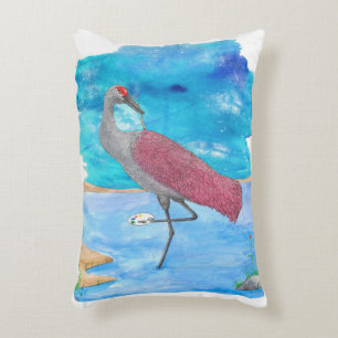 Art Of Life Series Artist Crane Funny Flamingo Decorative Cushion