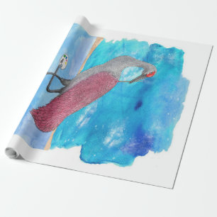 Art Of Life Series Artist Crane Funny Flamingo Wrapping Paper