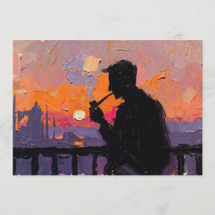 Art of Pipe (Balcony #1) oil painting Holiday Card