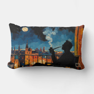 Art of Pipe (Balcony #2) oil painting Lumbar Cushion