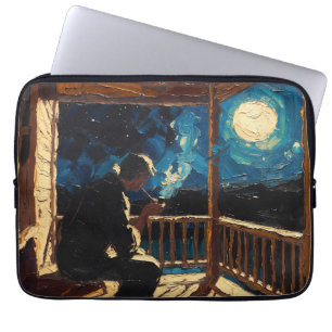 Art of Pipe (Night Time #2) oil painting Laptop Sleeve