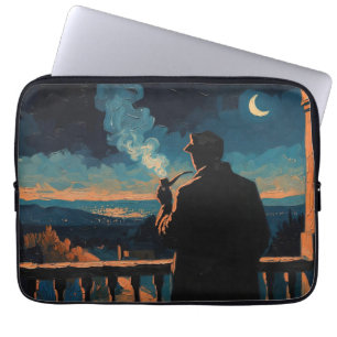 Art of Pipe (Night Time #3) oil painting Laptop Sleeve