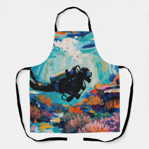 Art of Scuba Diving (#1) oil painting Apron