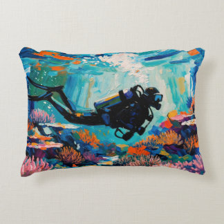Art of Scuba Diving (#1) oil painting Decorative Cushion