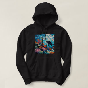 Art of Scuba Diving (#2) oil painting Hoodie