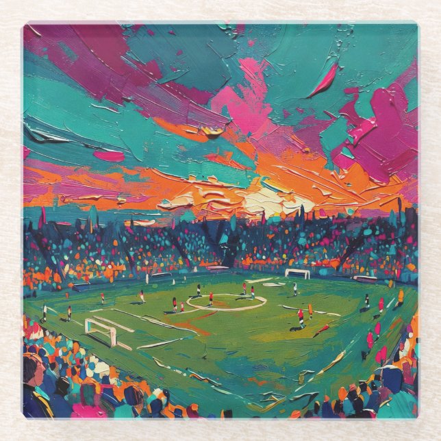 Art of Soccer (#1) Glass Coaster (Front)
