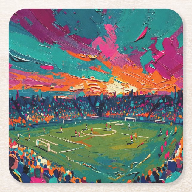 Art of Soccer (#1) Square Paper Coaster (Front)