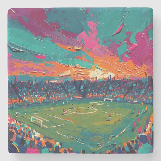 Art of Soccer (#1) Stone Coaster (Front)