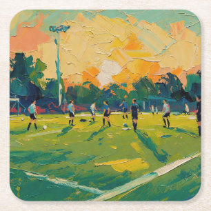 Art of Soccer (#2) Square Paper Coaster