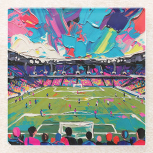 Art of Soccer (#3) Glass Coaster