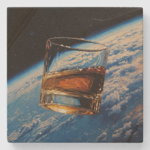 Art of Whiskey: In Space (Painting No. 2) Stone Coaster
