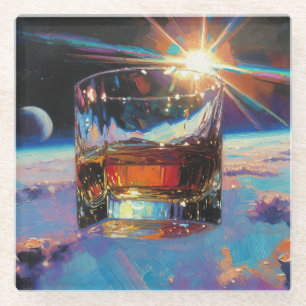 Art of Whiskey: In Space (Painting No. 9) Glass Coaster