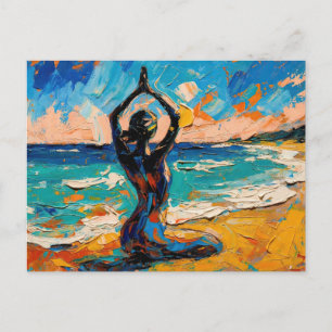 Art of Yoga (#1) oil painting Holiday Postcard