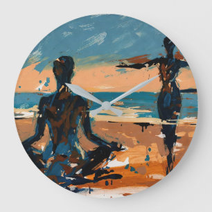 Art of Yoga (#3) oil painting Large Clock