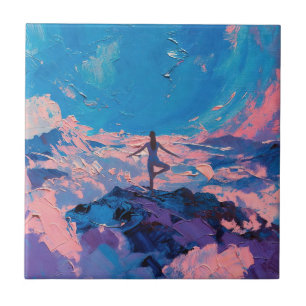 Art of Yoga: Balanced Beauty (Oil Painting No. 3) Ceramic Tile