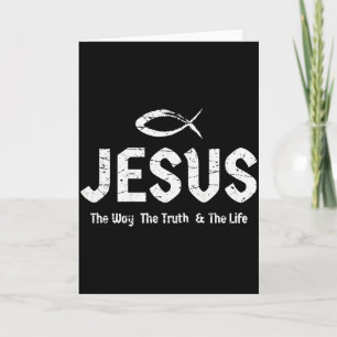 (art On Back) Bible John 14_6 Jesus Way Truth Life Card