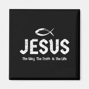 (art On Back) Bible John 14_6 Jesus Way Truth Life Magnet