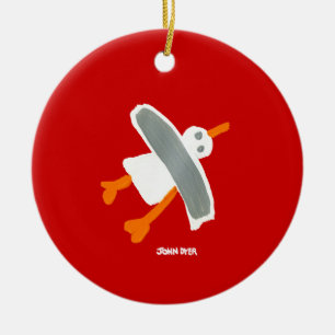 Art Ornament: John Dyer Seagull Ceramic Ornament