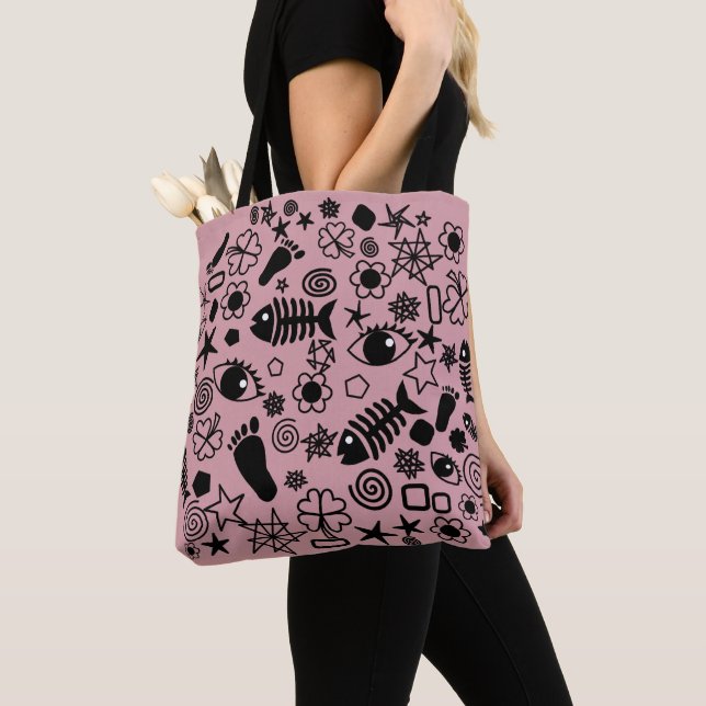 Art Ornaments Dpattern Tote Bag - Choose Colour (Close Up)