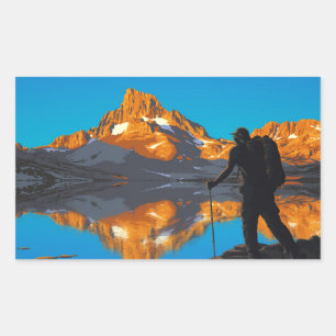 Art - Overlooking Banner Peak - John Muir Trail Rectangular Sticker