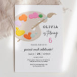 Art Paint Birthday Party Girl Invitation<br><div class="desc">Celebrate your girl with Art Paint Birthday Party Girl Invitation. The design is perfect for any baby shower,  and comes with matching labels to share the happy news.</div>