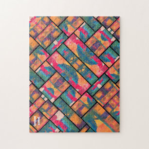 Art Paint Colourful Modern Abstract Jigsaw Puzzle