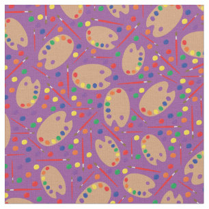 Art Paint Palette Artist Cute Kids Fabric