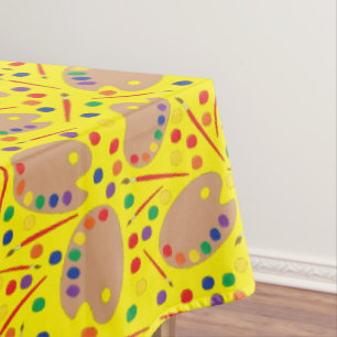Art Paint Palette Cute Kid's Birthday Party Tablecloth