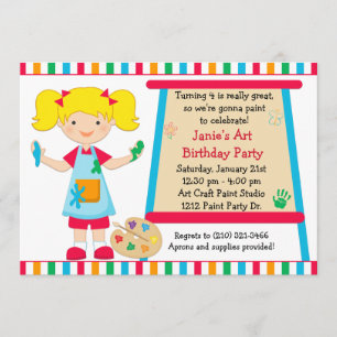 Art Paint Party Birthday Invitation