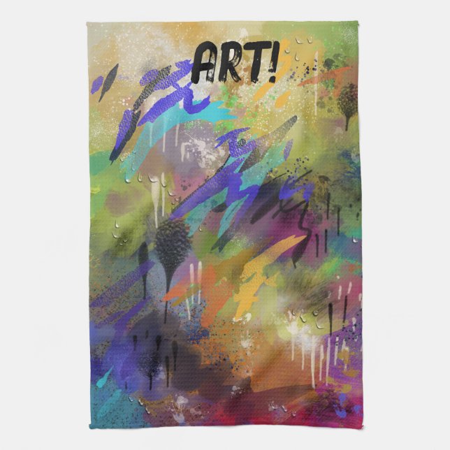 ART! painted pre-messied up  Tea Towel (Vertical)