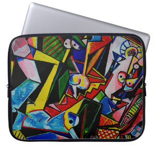 Art Painting Abstract Triangle Curve Square , pabl Laptop Sleeve