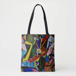 Art Painting Abstract Triangle Curve Square , pabl Tote Bag
