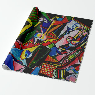 Art Painting Abstract Triangle Curve Square , pabl Wrapping Paper