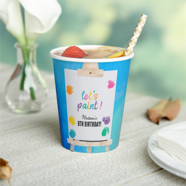 Art Painting Artist Paint Birthday Theme Paper Cups (Insitu)