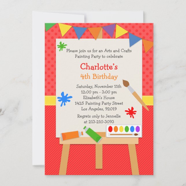 Art Painting Birthday Party Invitation (Front)
