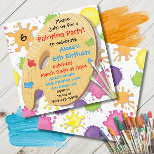 Art Painting Birthday Party Invitations