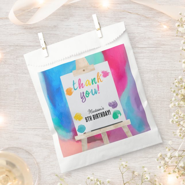 Art Painting Craft Artist Paint Birthday Thank You Favour Bag (Clipped)