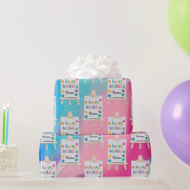 Art Painting Craft Artist Paint Birthday Theme Wrapping Paper (Party Gifts)