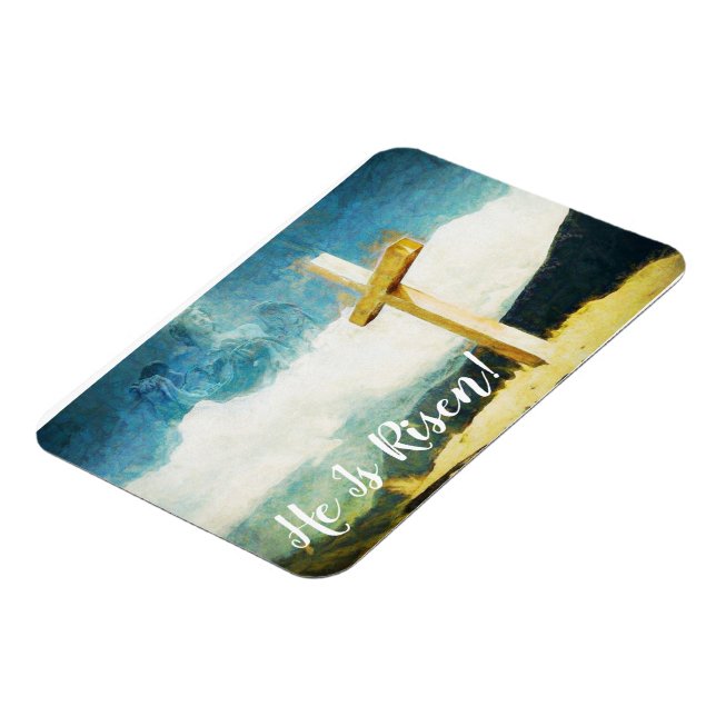 Art Painting Cross He Is Risen Easter Magnet (Left Side)