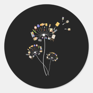 Art Painting Dandelion Gift For Painting Lovers Classic Round Sticker