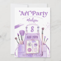 Art Painting Girl Purple Birthday Party