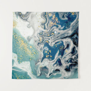Art, painting- Natural gray color: metallic, silve Tapestry