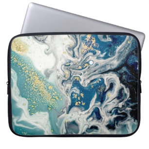 Art, painting- Natural grey colour: metallic, silv Laptop Sleeve