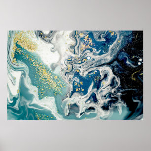 Art, painting- Natural grey colour: metallic, silv Poster