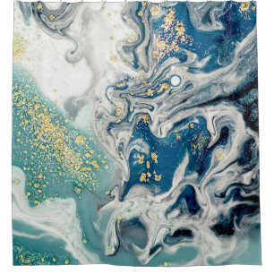 Art, painting- Natural grey colour: metallic, silv Shower Curtain